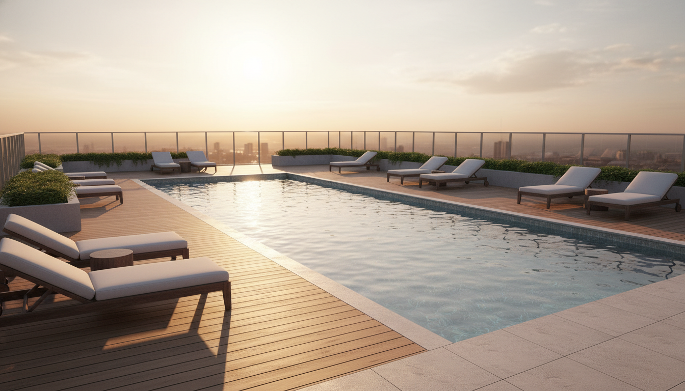 L'Héritage — rooftop pool render