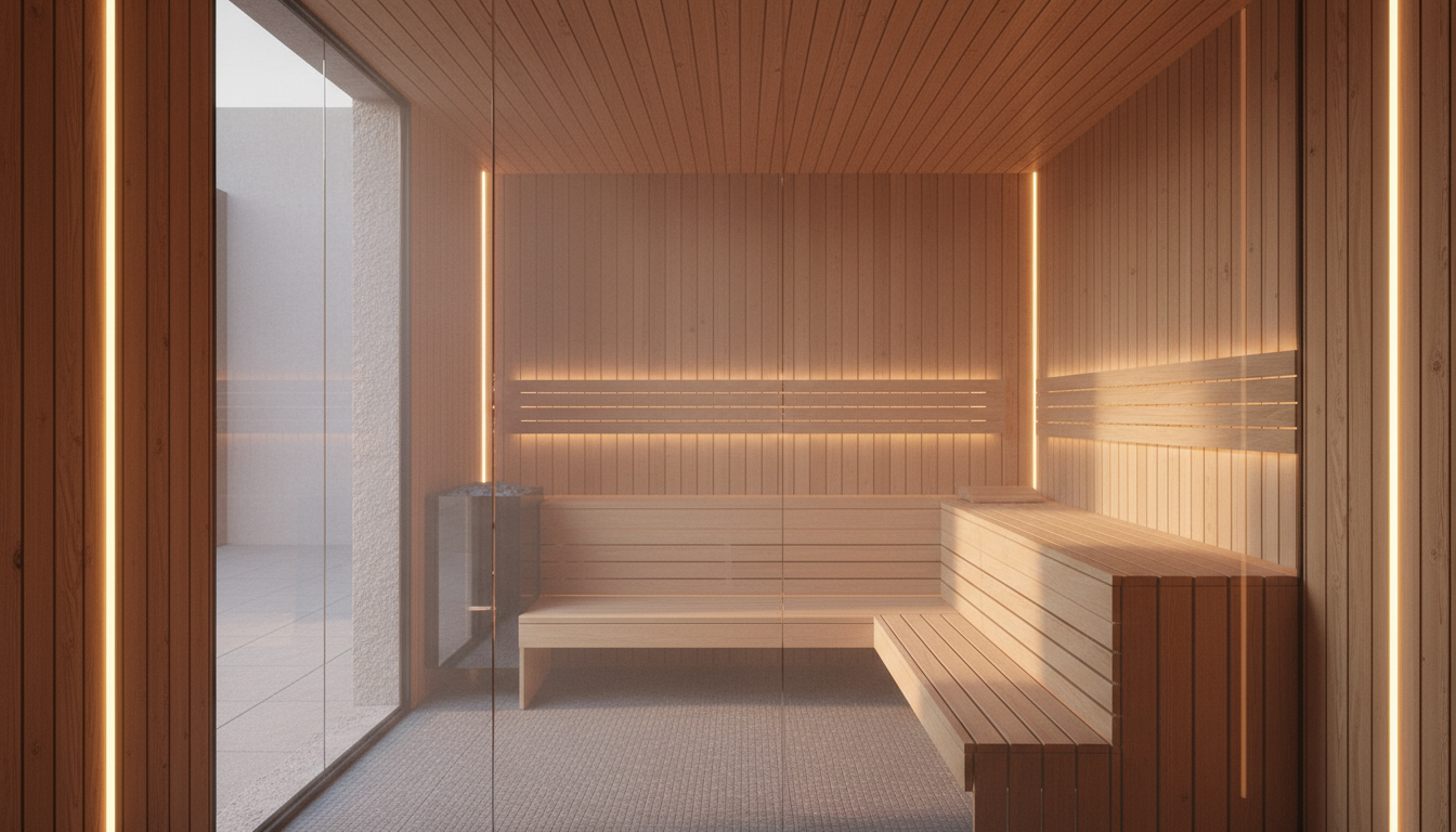L'Héritage — spa and sauna amenity render